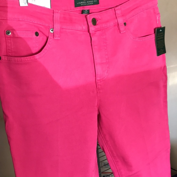 🚨B2G1 New LAUREN JEANS RALPH LAUREN Pink size 10 Crop Jeans - Picture 3 of 10